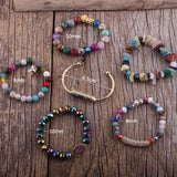 Boho Natural Stone Stack Bracelet Bangle 6pc Sets Women Gift