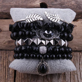 Boho Natural Stone Stack Bracelet Bangle 6pc Sets Women Gift