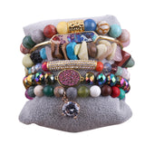 Boho Natural Stone Stack Bracelet Bangle 6pc Sets Women Gift