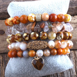 Boho Natural Stone Beaded Bracelet 5pc Sets Women Gift DropShip