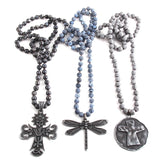 Boho Style Long Knotted Cross Necklace
