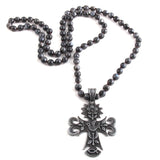 Boho Style Long Knotted Cross Necklace