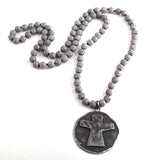 Boho Style Long Knotted Cross Necklace