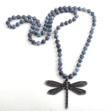 Boho Style Long Knotted Cross Necklace