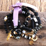 Boho Semi Precious Stone Bracelet 5pc Set for Women