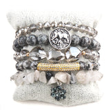 Boho Jewelry Set 5pc Beaded Stack Bracelet Sets For Women