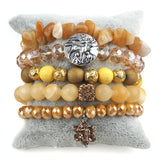Boho Jewelry Set 5pc Beaded Stack Bracelet Sets For Women