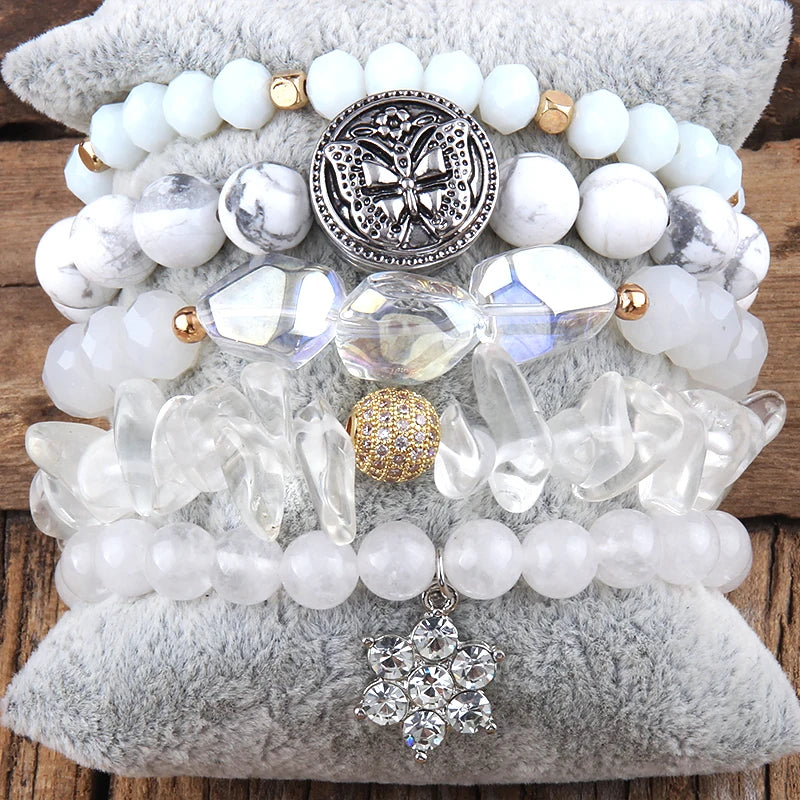 Boho Jewelry Set 5pc Beaded Stack Bracelet Sets For Women