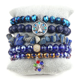 Boho Jewelry Set 5pc Brown Stack Bracelet Bangle Sets For Women