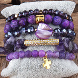 Boho Jewelry Set 5pc Brown Stack Bracelet Bangle Sets For Women