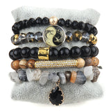 Boho Jewelry Set 5pc Stack Bracelet Bohemian Gift