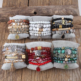 Boho Jewelry Set 5pc Stack Bracelet Bohemian Gift