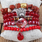 Boho Jewelry Set 5pc Stack Bracelet Bohemian Gift
