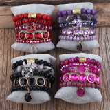 Boho Beaded Bracelet Set 5pc for Women