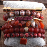 Boho Stone Beaded Bracelet 6pc Set For Women