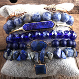 Boho Stone Beaded Bracelet 6pc Set For Women