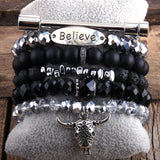 Boho Stone Beaded Bracelet 6pc Set For Women
