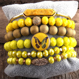 Boho Stone Beaded Bracelet 6pc Set For Women