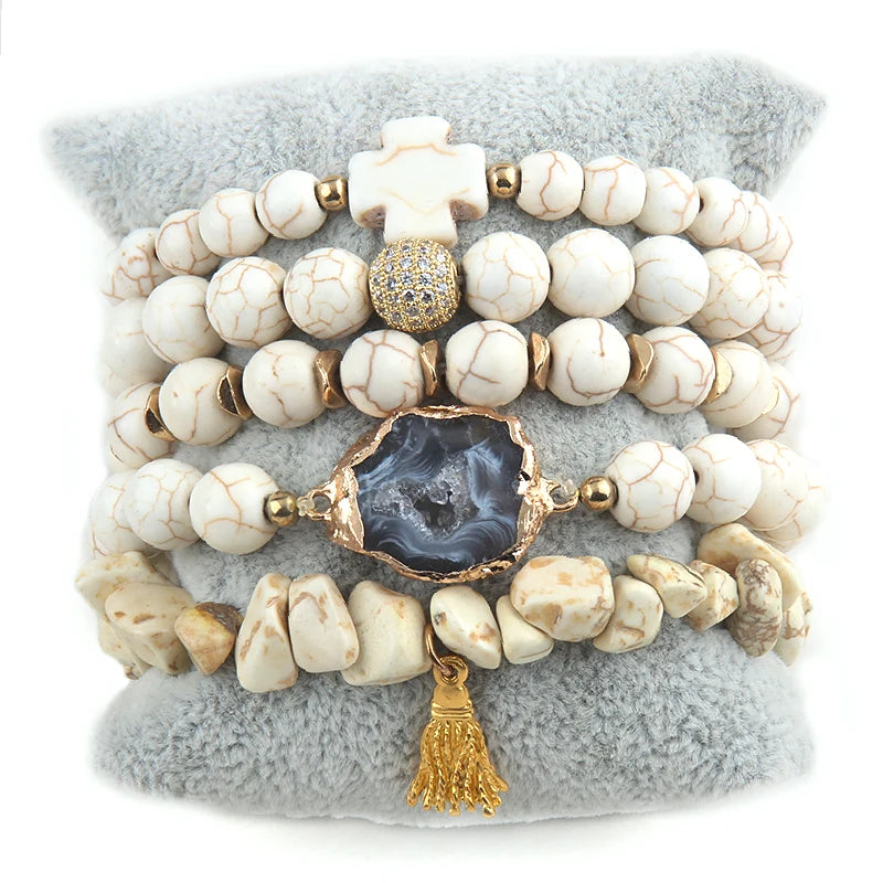 Boho 5pc Stack Bracelet Set for Women