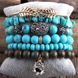 Boho Stack Bracelet Set Natural Beaded Bohemian Jewelry