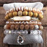 Boho Stack Bracelet Set Natural Beaded Bohemian Jewelry