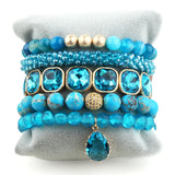 Boho Bracelet Set 5pc Beaded Stack Bracelets For Women