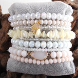 9pc Glass Crystal Beaded Bracelet Set for Jewelry