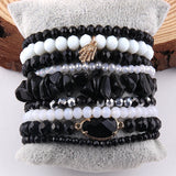 9pc Glass Crystal Beaded Bracelet Set for Jewelry