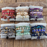5pc Drop Charm Beaded Bracelet Set For Women