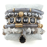 5pc Drop Charm Beaded Bracelet Set For Women