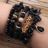 5pc Beaded Charm Bracelet Set for Women