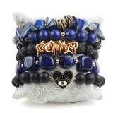 5pc Beaded Charm Bracelet Set for Women