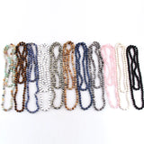 RH 8mm Natural Stones 108 bead Long Necklaces Women Necklace
