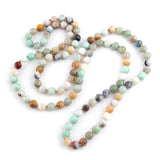 RH 8mm Natural Stones 108 bead Long Necklaces Women Necklace