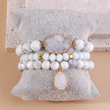 RH Jewelry Beaded Bracelet 3pc Stack Crystal Dorp Bracelet Sets