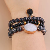 RH Jewelry Beaded Bracelet 3pc Stack Crystal Dorp Bracelet Sets