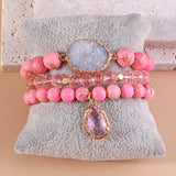 RH Jewelry Beaded Bracelet 3pc Stack Crystal Dorp Bracelet Sets