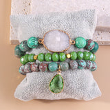 RH Jewelry Beaded Bracelet 3pc Stack Crystal Dorp Bracelet Sets