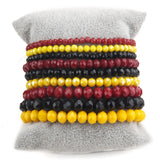 Colorful Glass Crystal Beaded Bracelet Set - 9pc Stack for Women