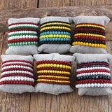 Colorful Glass Crystal Beaded Bracelet Set - 9pc Stack for Women