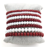 Colorful Glass Crystal Beaded Bracelet Set - 9pc Stack for Women