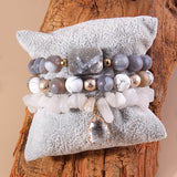 RH Jewelry Crystal Beaded Bracelet Set, 3pc Stack Druzy Bracelets