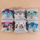 RH Jewelry Crystal Beaded Bracelet Set, 3pc Stack Druzy Bracelets