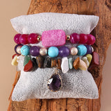 RH Jewelry Crystal Beaded Bracelet Set, 3pc Stack Druzy Bracelets