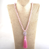 RH Jewelry Natural Beads Semi Precious Tassel Necklace