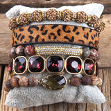 5pc Natural Stone Female Femme Bracelets Sets For Women Jewelry