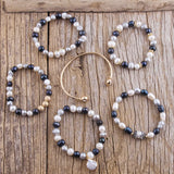 Boho Pearl Beaded Bracelet Stack - Freshwater Pearl Strand Set