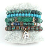 Boho Beaded Bracelet 5pc Stack Bangle Set Gift DropShip