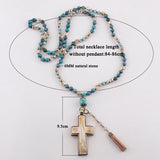 Bohemian Tassel Cross Necklace Women Gift
