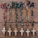 Bohemian Tassel Cross Necklace Women Gift
